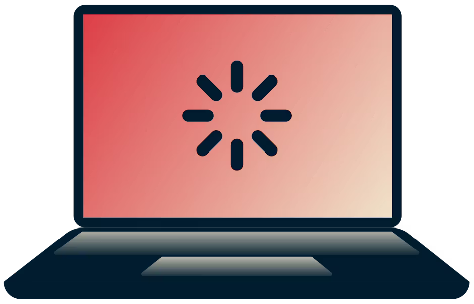 Un computer portatile di buffering.